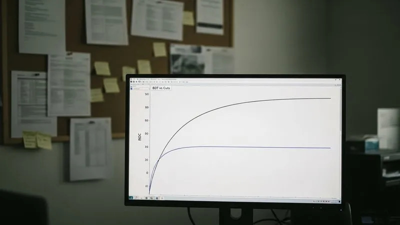 Watch a Boosted Decision Tree Beat Rectangular Cuts in One Plot